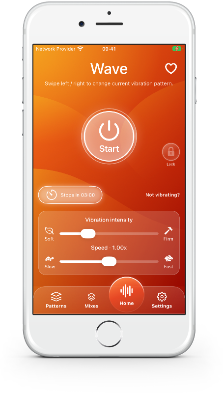 Orange Vibrator Home on a white iPhone