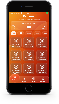 Vibrator pattern library on a dark iPhone